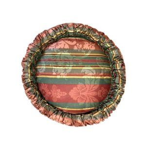 Gorgeous Vintage Custom Pillow Round Red Green